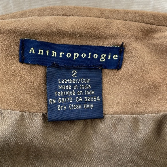 ANTHROPOLOGIE SUEDE RUFFLE SKIRT - Picture 3 of 5